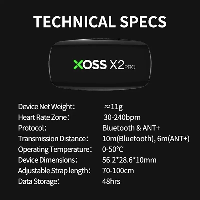 XOSS X2 Pro Chest Strap Heart  - Breath Rate Monitor recensie en prijs