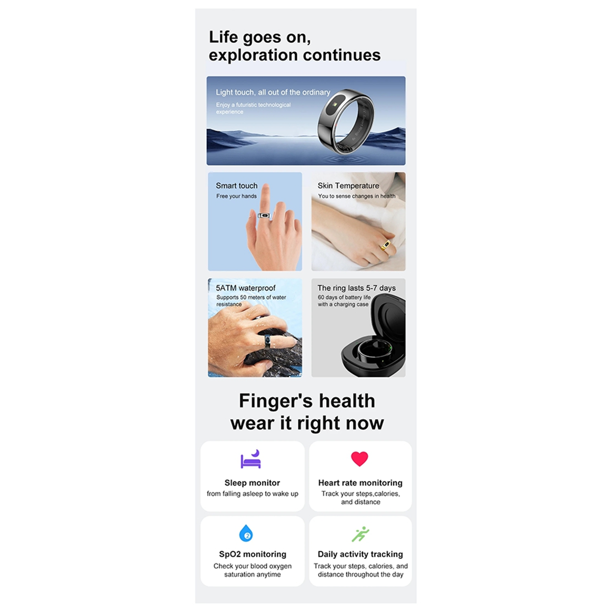 QA88X R08 Waterproof Smart Rin - Temperature Ring Skin recensie en prijs